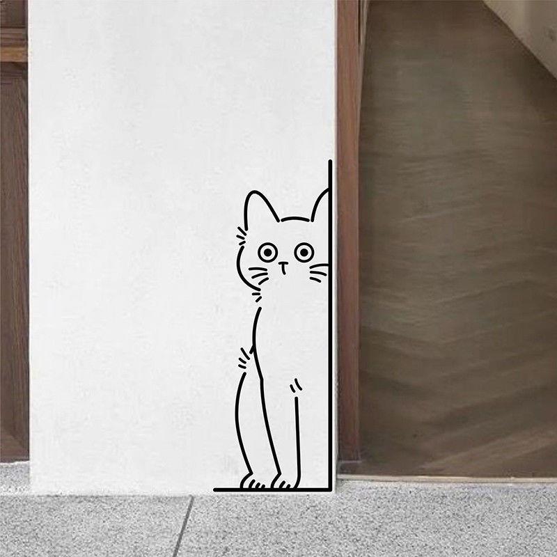 สติกเกอร์ลายแมว Shy Kitty สำหรับตกแต่งห้อง